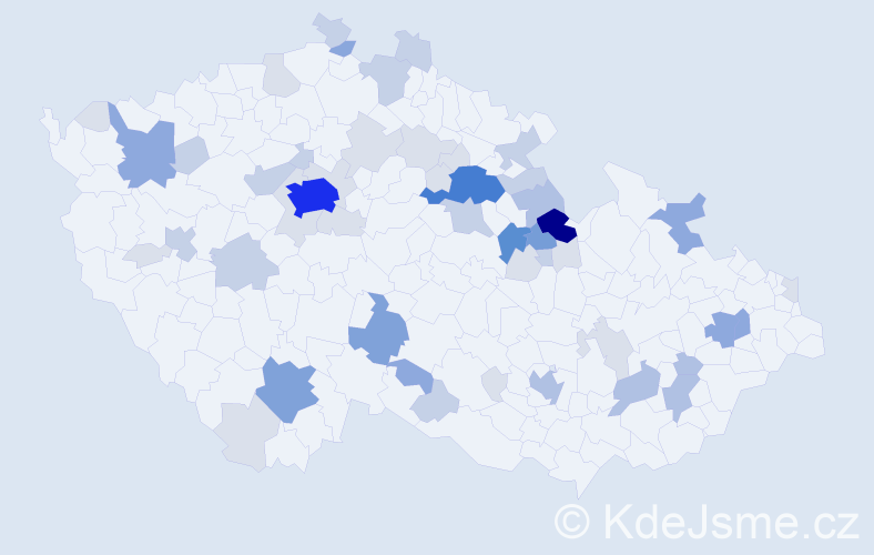 Příjmení: 'Vychytilová', počet výskytů 162 v celé ČR