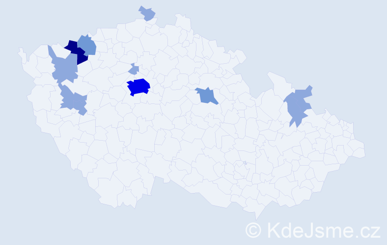 Příjmení: 'Enzmannová', počet výskytů 22 v celé ČR