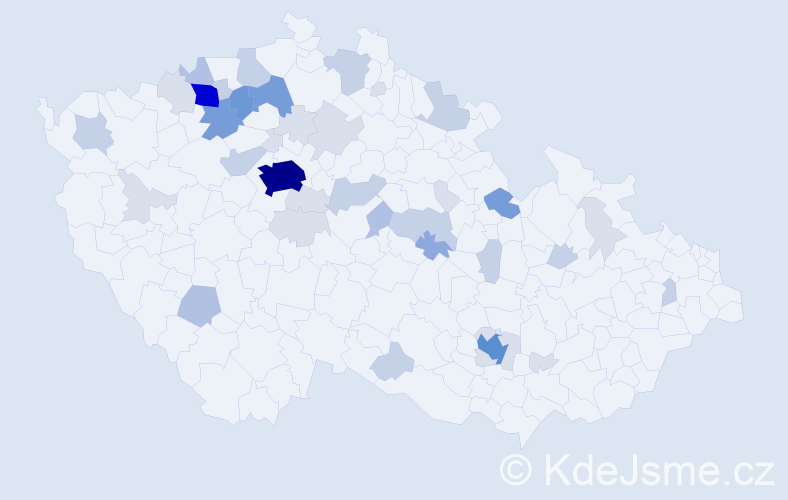 Příjmení: 'Hauf', počet výskytů 132 v celé ČR