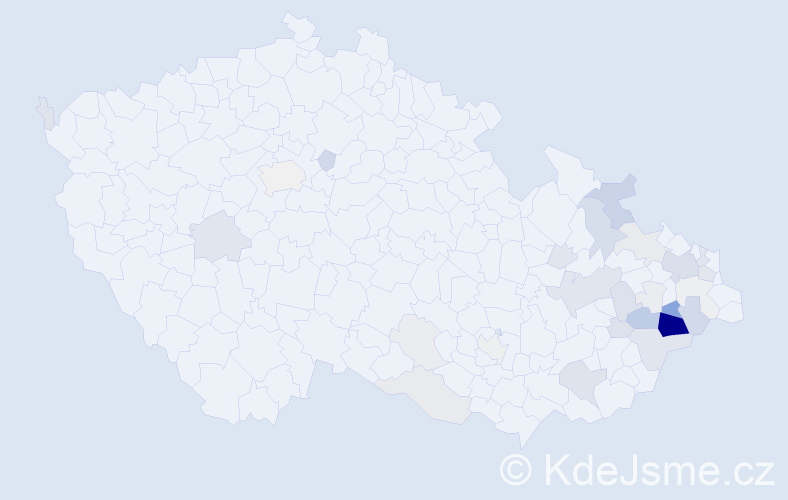 Příjmení: 'Fojtášková', počet výskytů 124 v celé ČR