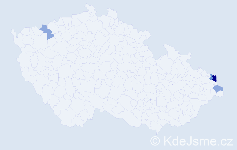 Příjmení: 'Rewenda', počet výskytů 13 v celé ČR