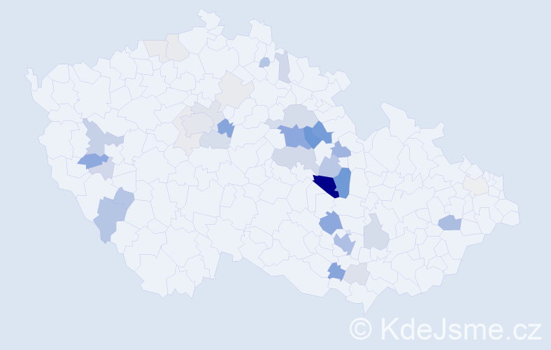 Příjmení: 'Tocháček', počet výskytů 124 v celé ČR