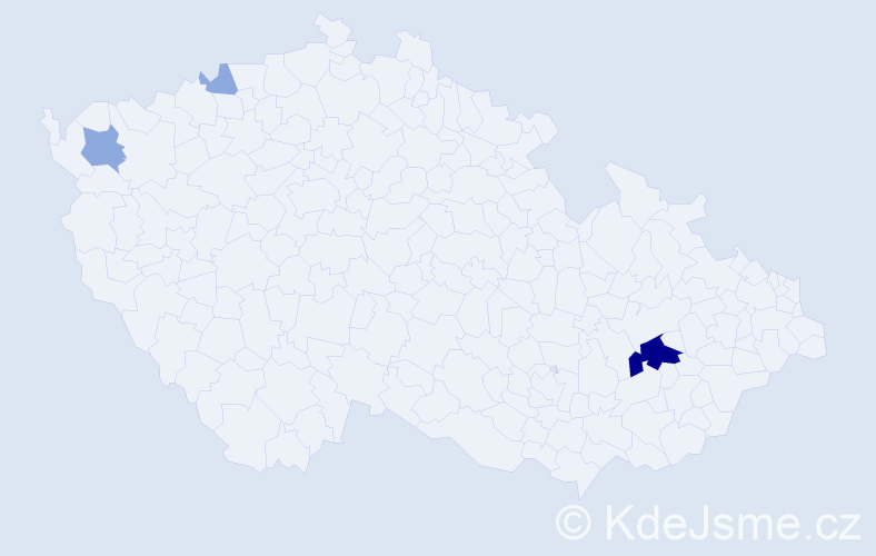 Příjmení: 'Horunová', počet výskytů 7 v celé ČR