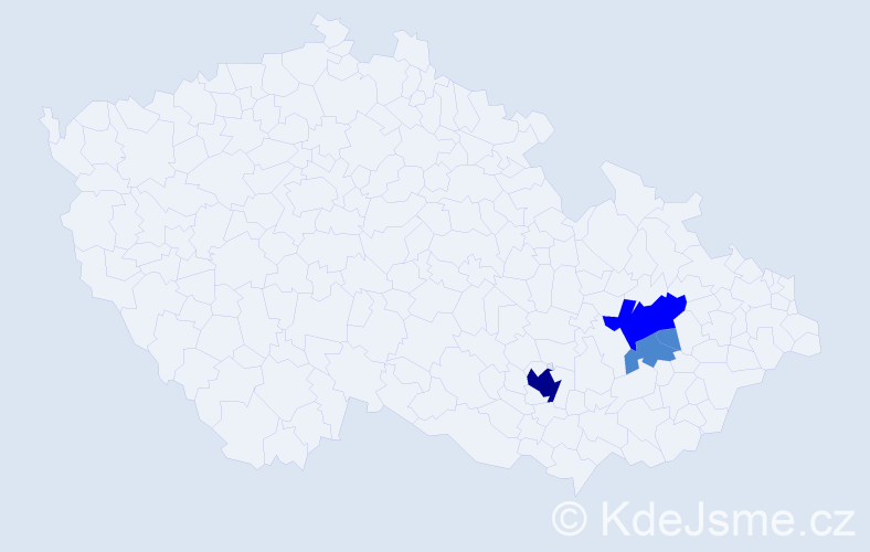Příjmení: 'Ciprisová', počet výskytů 7 v celé ČR