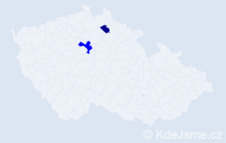 Příjmení: 'Ryndych', počet výskytů 5 v celé ČR