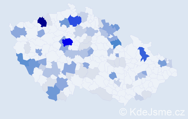 Příjmení: 'Puška', počet výskytů 269 v celé ČR