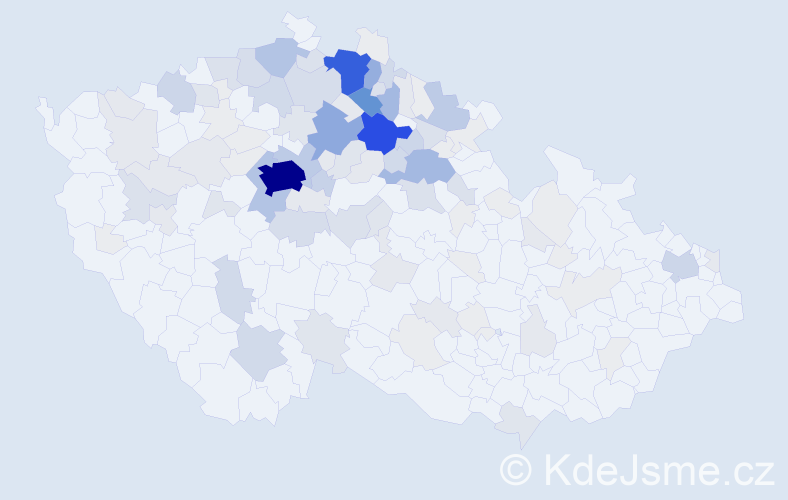 Příjmení: 'Drbohlav', počet výskytů 540 v celé ČR