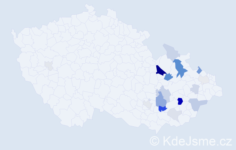 Příjmení: 'Surala', počet výskytů 43 v celé ČR