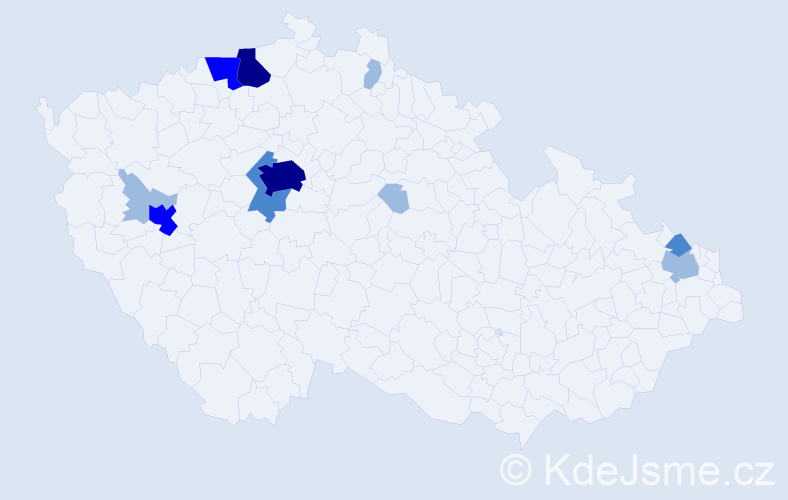Příjmení: 'Vrchotková', počet výskytů 22 v celé ČR
