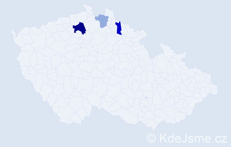 Příjmení: 'Kébrt', počet výskytů 5 v celé ČR