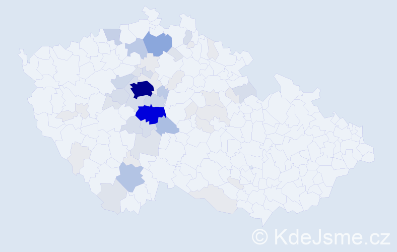Příjmení: 'Žížala', počet výskytů 205 v celé ČR