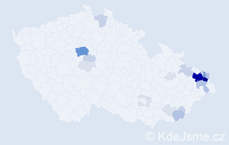 Příjmení: 'Koběrská', počet výskytů 88 v celé ČR