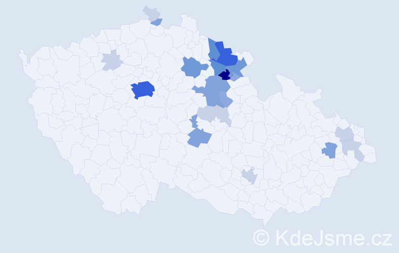 Příjmení: 'Exnar', počet výskytů 69 v celé ČR