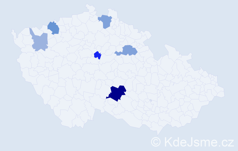 Příjmení: 'Kassa', počet výskytů 14 v celé ČR