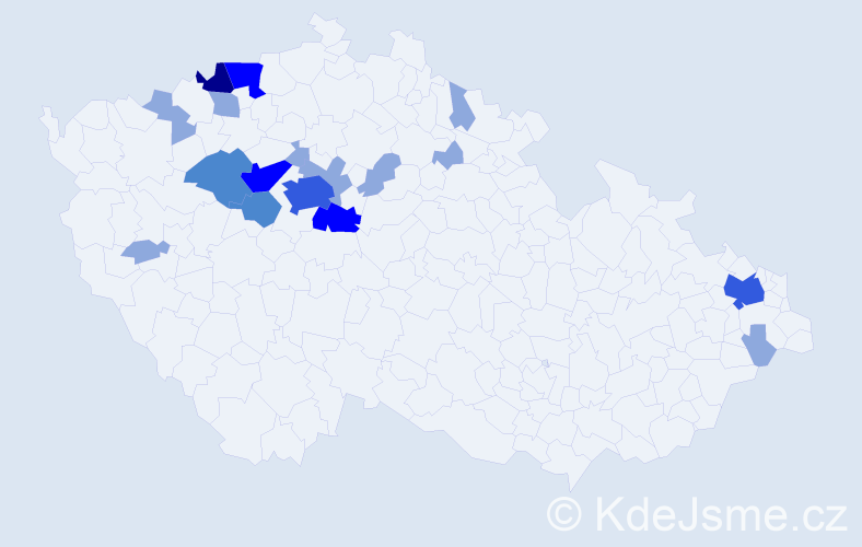 Příjmení: 'Cingr', počet výskytů 36 v celé ČR