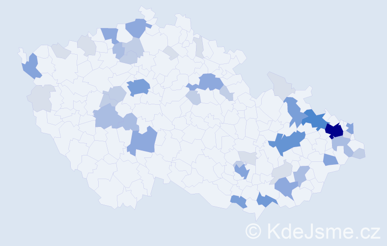 Příjmení: 'Staňo', počet výskytů 144 v celé ČR