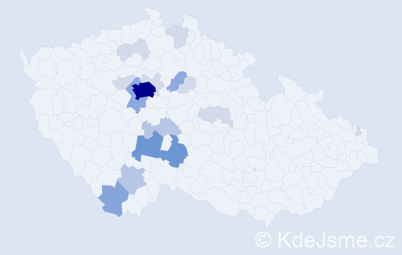 Příjmení: 'Fáček', počet výskytů 53 v celé ČR
