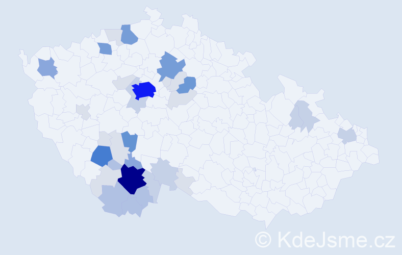 Příjmení: 'Pletka', počet výskytů 134 v celé ČR