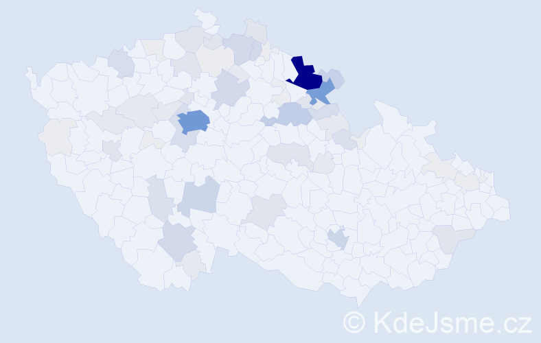 Příjmení: 'Kultová', počet výskytů 292 v celé ČR