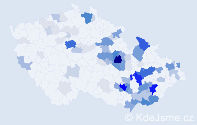 Příjmení: 'Holomek', počet výskytů 394 v celé ČR