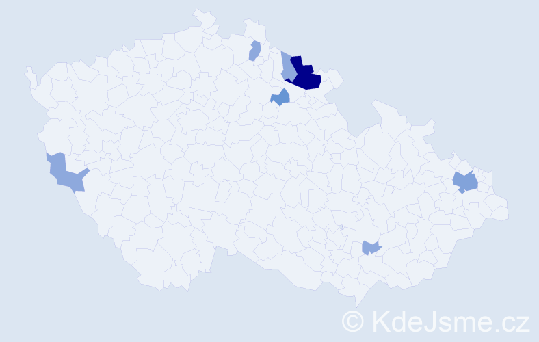 Příjmení: 'Lukáčková', počet výskytů 17 v celé ČR