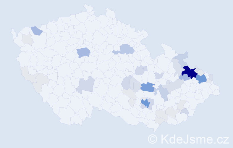Příjmení: 'Elblová', počet výskytů 170 v celé ČR