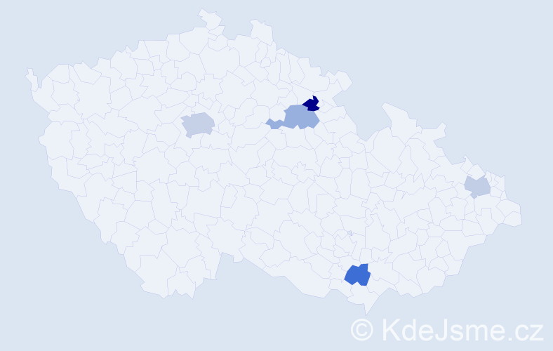 Příjmení: 'Saip', počet výskytů 7 v celé ČR