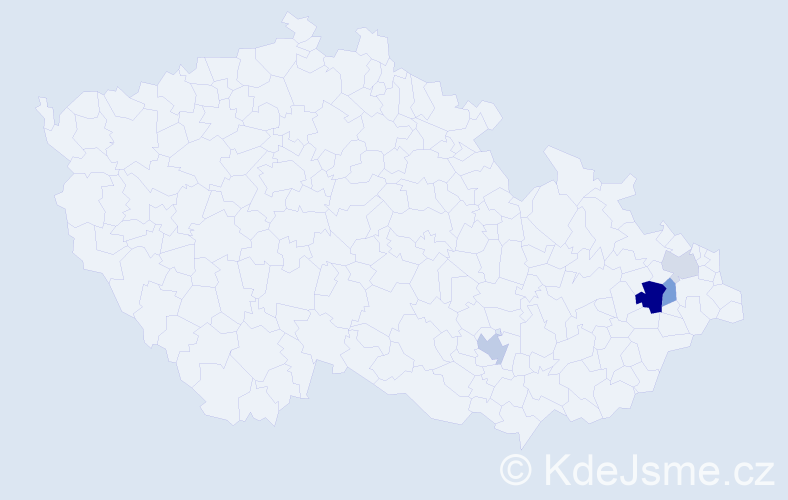 Příjmení: 'Kadur', počet výskytů 8 v celé ČR