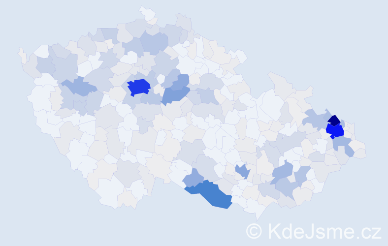 Příjmení: 'Plaček', počet výskytů 1507 v celé ČR