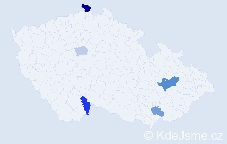 Příjmení: 'Tadič', počet výskytů 11 v celé ČR