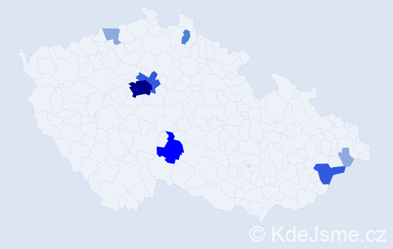 Příjmení: 'Gecková', počet výskytů 19 v celé ČR