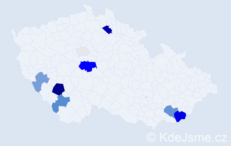 Příjmení: 'Boňko', počet výskytů 16 v celé ČR