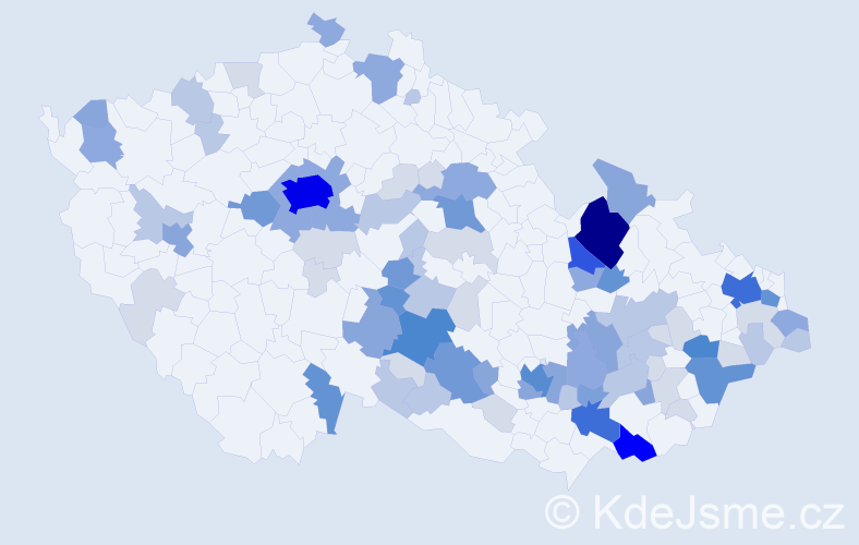 Příjmení: 'Potěšil', počet výskytů 277 v celé ČR