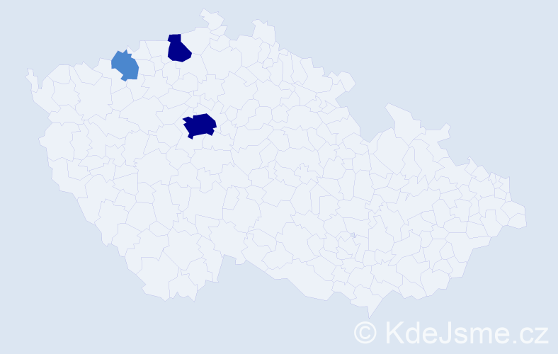 Příjmení: 'Kabrlová', počet výskytů 17 v celé ČR