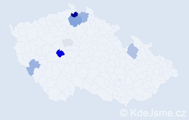 Příjmení: 'Sprenger', počet výskytů 14 v celé ČR