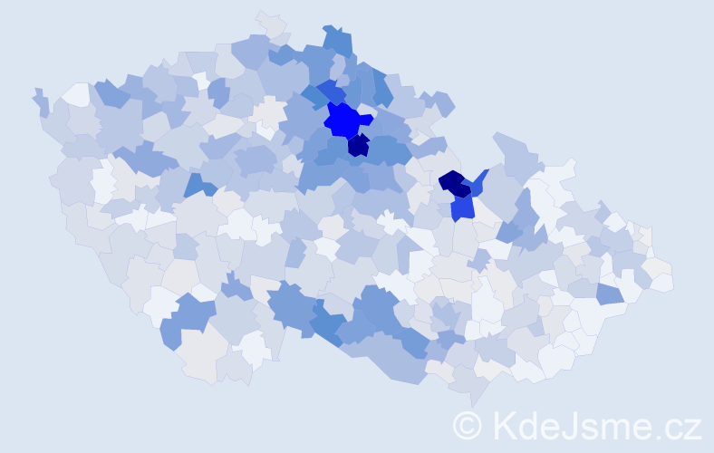 Příjmení: 'Vaníčková', počet výskytů 2164 v celé ČR