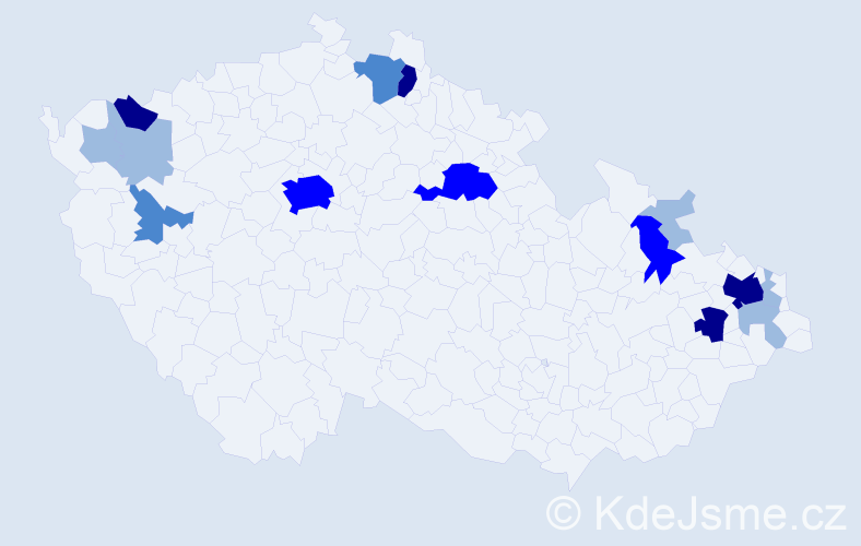 Příjmení: 'Balický', počet výskytů 35 v celé ČR