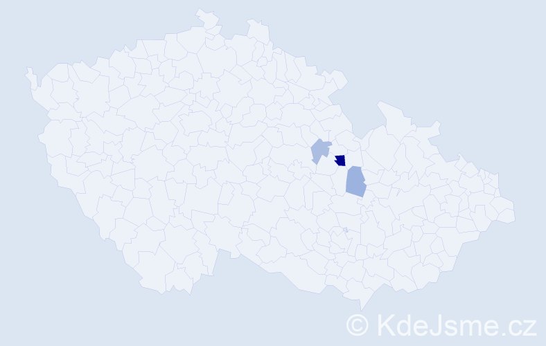 Příjmení: 'Vážková', počet výskytů 6 v celé ČR