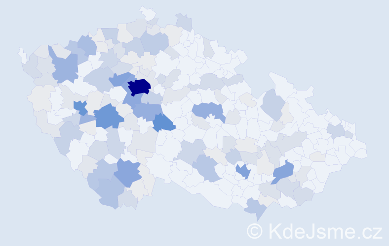 Příjmení: 'Štětina', počet výskytů 548 v celé ČR