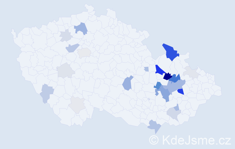 Příjmení: 'Smyčka', počet výskytů 82 v celé ČR