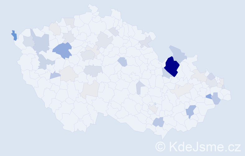 Příjmení: 'Banková', počet výskytů 148 v celé ČR