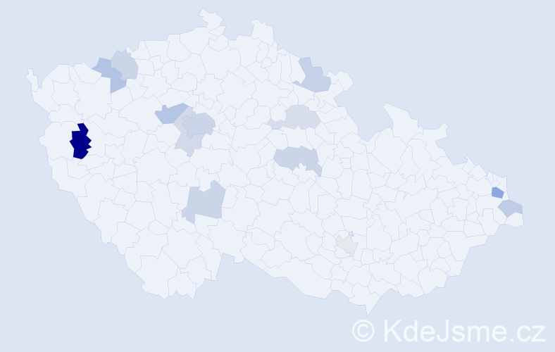 Příjmení: 'Felber', počet výskytů 26 v celé ČR