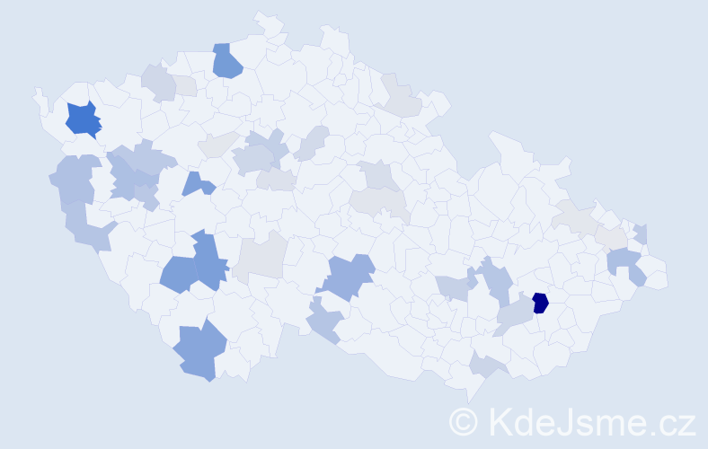 Příjmení: 'Karol', počet výskytů 131 v celé ČR