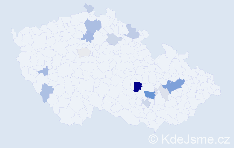 Příjmení: 'Velenová', počet výskytů 41 v celé ČR