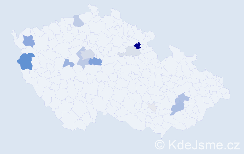 Příjmení: 'Bardon', počet výskytů 32 v celé ČR