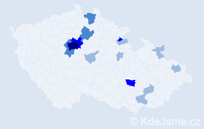 Příjmení: 'Thomson', počet výskytů 26 v celé ČR