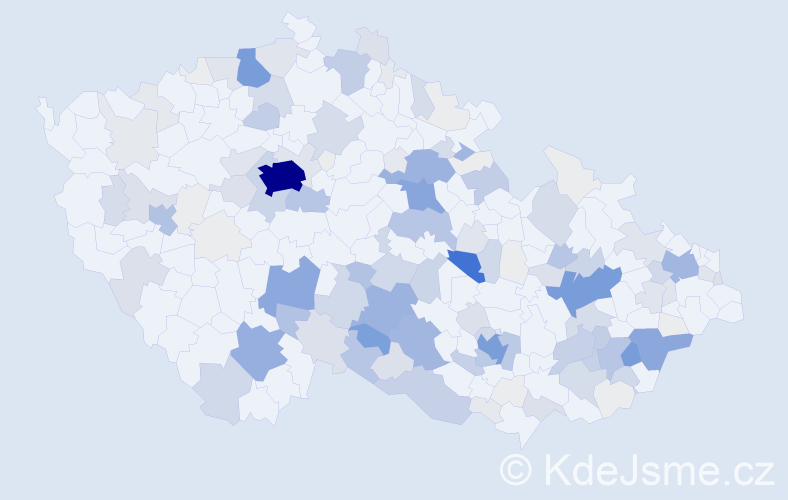 Příjmení: 'Martinů', počet výskytů 796 v celé ČR