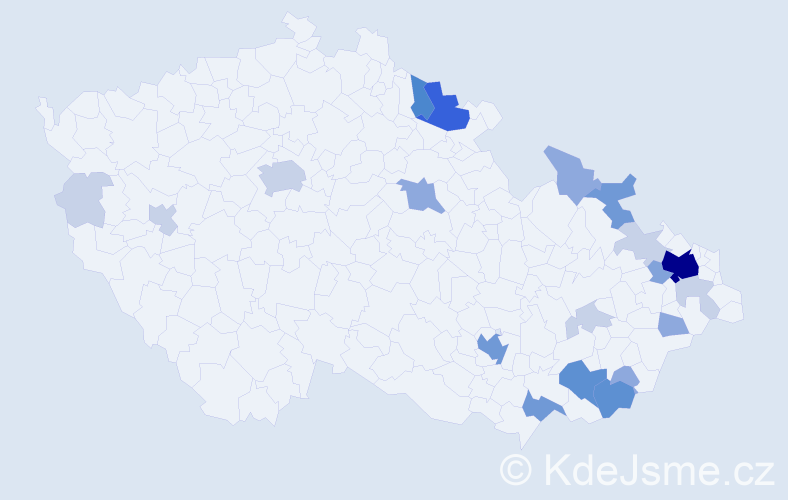Příjmení: 'Drgáč', počet výskytů 64 v celé ČR