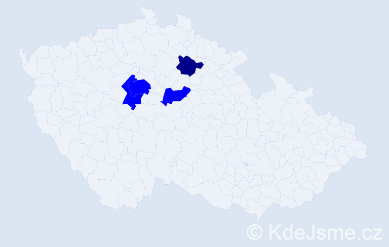 Příjmení: 'Gritzerová', počet výskytů 5 v celé ČR