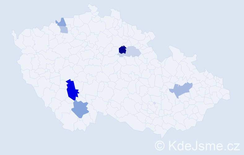 Příjmení: 'Šteierová', počet výskytů 15 v celé ČR